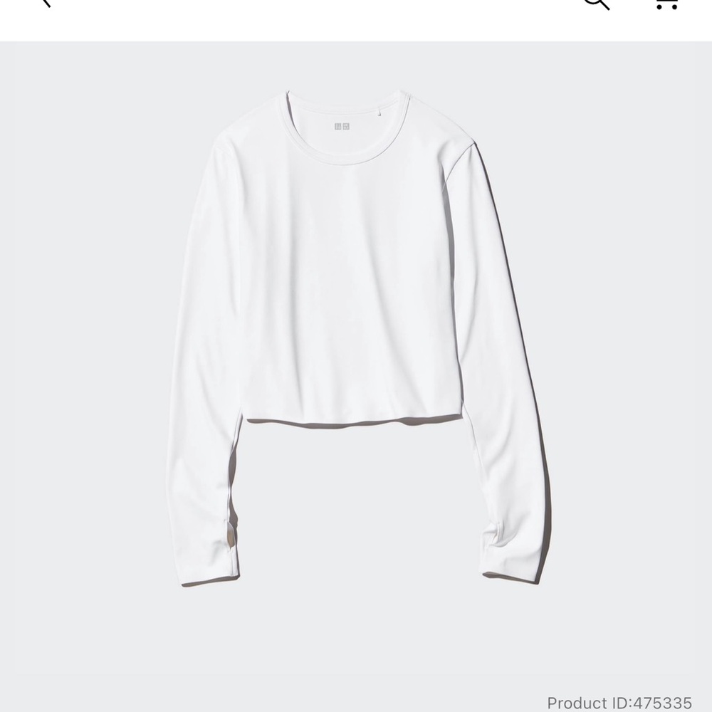 Uniqlo White Long Sleeve AIRism T-Shirt